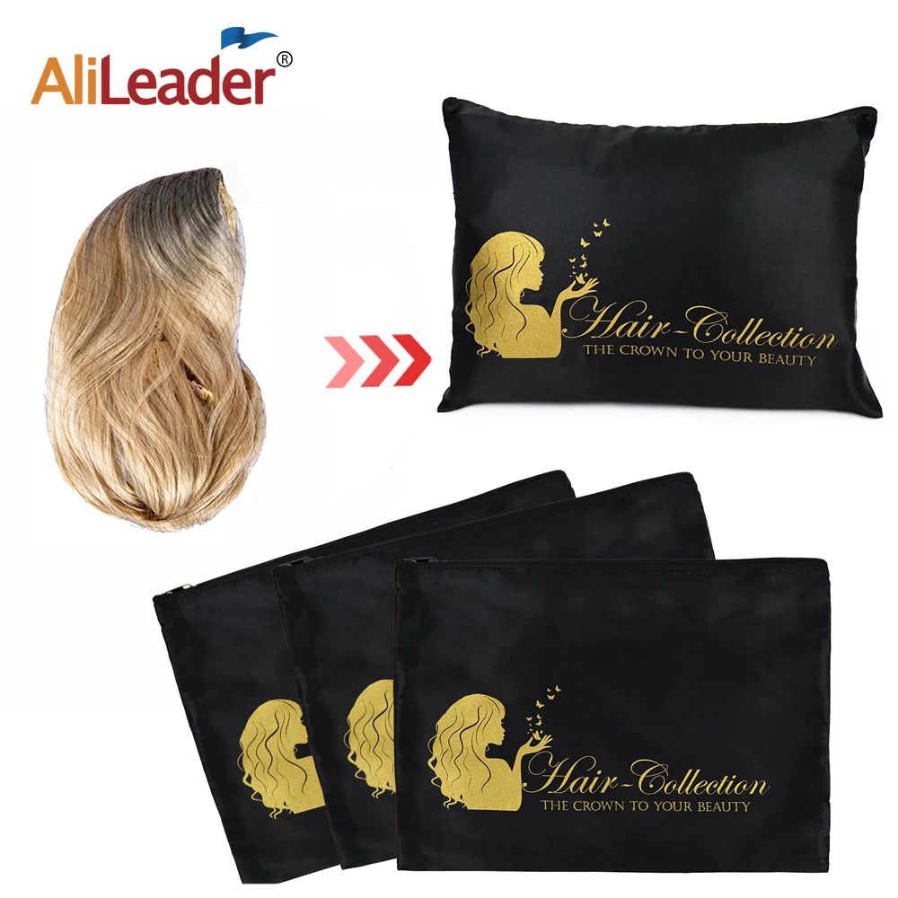25*35Cm Satin Wig Bag for Bundles Ponytail Hairpieces Wigs H
