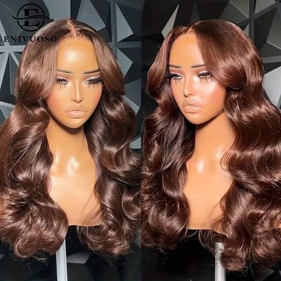 13x4 Chocolate Brown Body Wave Lace Front Wigs For Black Wom