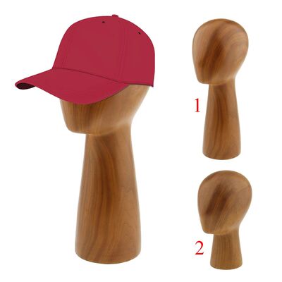 Natural Wood Mannequin Manikin Head Model Wigs Cap Hat Heads