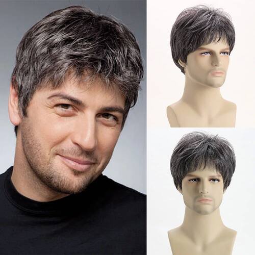 Short  Natural Curly Hair For Male Young Men Heat Resistant