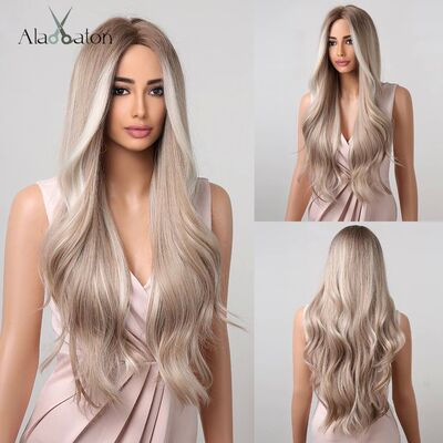 ALAN EATON Platinum Blonde with White Highlight Dark Roots S