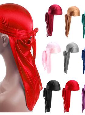 Unisex Adult Satin Long Tail Doo Rag Durag Bandanas Cap Pira