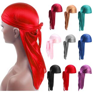 Unisex Adult Satin Long Tail Doo Rag Durag Bandanas Cap Pira