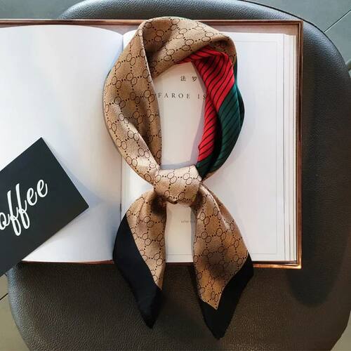 2025 New Women's Soft Satin Hair Scarves Fashion Square Prin