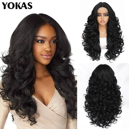 24 Inch Synthetic Lace Front Wigs For Afro Women Curly Afro
