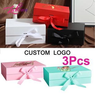 3Pcs Gift Box With Lid - Personalized Logo Wedding Bridesmai