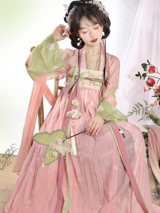 织春集原创【知桃】唐制半臂上襦齐胸襦裙刺绣改良日常春夏款