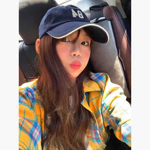 春秋季 美式 设计感宽松情侣外套衬衣薄款 女长袖 黄色复古格子衬衫