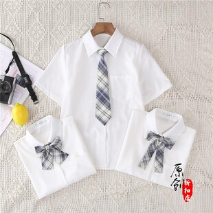 JK制服学院风短袖白衬衫女新款薄款学生打底衬衣百搭显瘦上衣