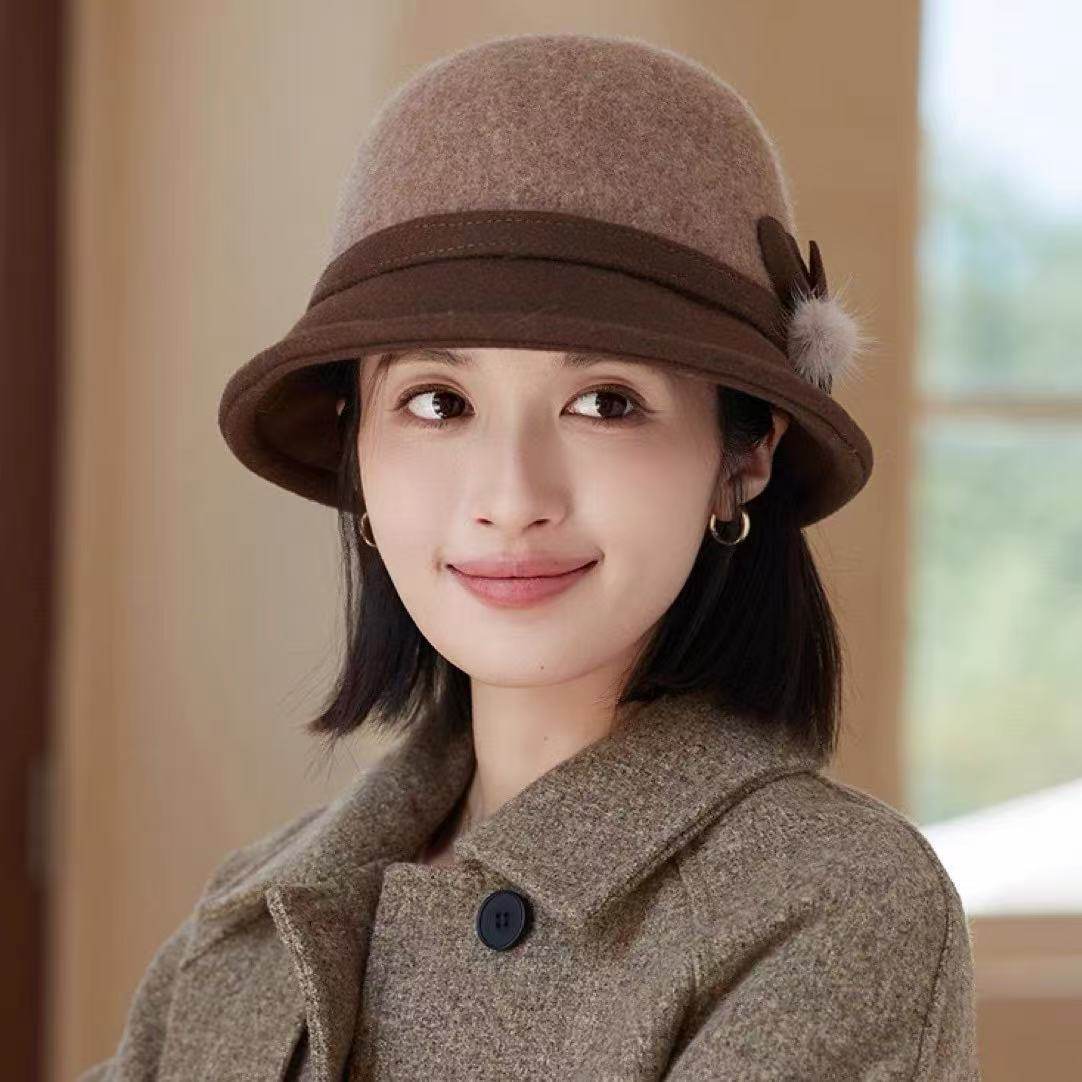 显脸小女帽秋冬中老年渔夫帽士2026款保暖护耳时尚洋气优雅1024e
