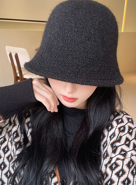 水桶渔夫帽日系女秋冬显脸小