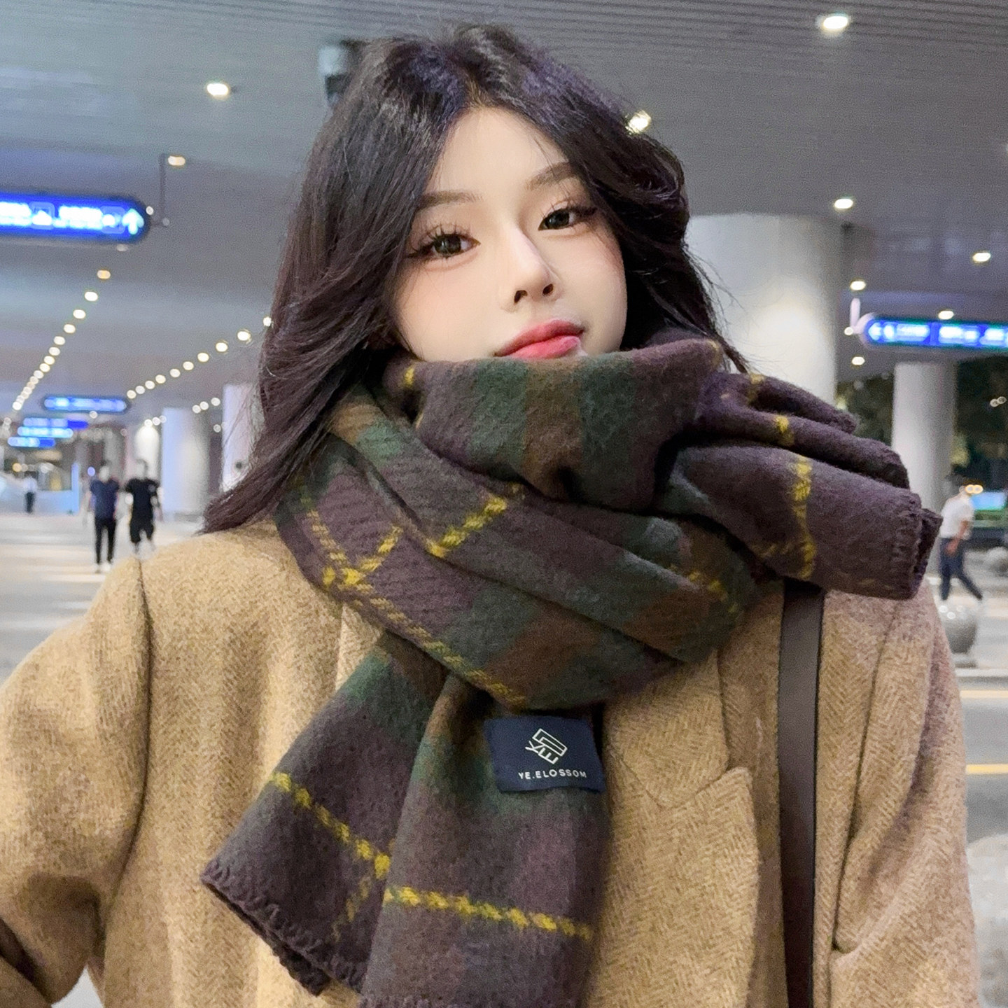 超软~格纹围巾女2025情侣款冬季加厚保暖防寒针织毛线围脖学院风,服饰配件/皮带/帽子/围巾,围巾/丝巾/披肩,淘宝优惠券,粉丝福利购,淘宝优惠卷