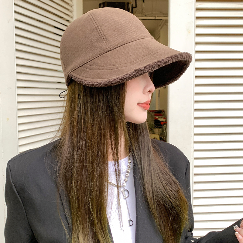 2025赵露思新款渔夫帽女士防晒遮阳素颜秋冬季加绒鸭舌帽子显脸小