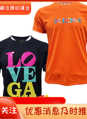 骄阳正品骄猛/XIOM简约圆领文化衫黑色字母短袖男女休闲运动短袖