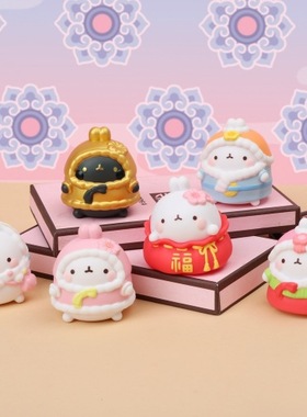 韩国㊣Molang兔福兔限定款 迷你卡通公仔 手办盲盒礼盒收藏