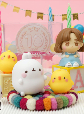 全球限量  韩国可爱土豆兔molang兔十周年纪念款两套玩具公仔礼物