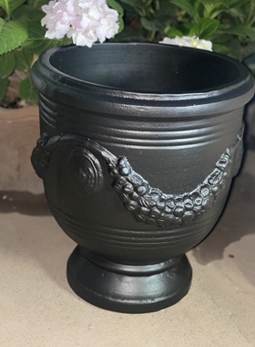 红色高脚杯33*36 红陶花盆捡漏一个