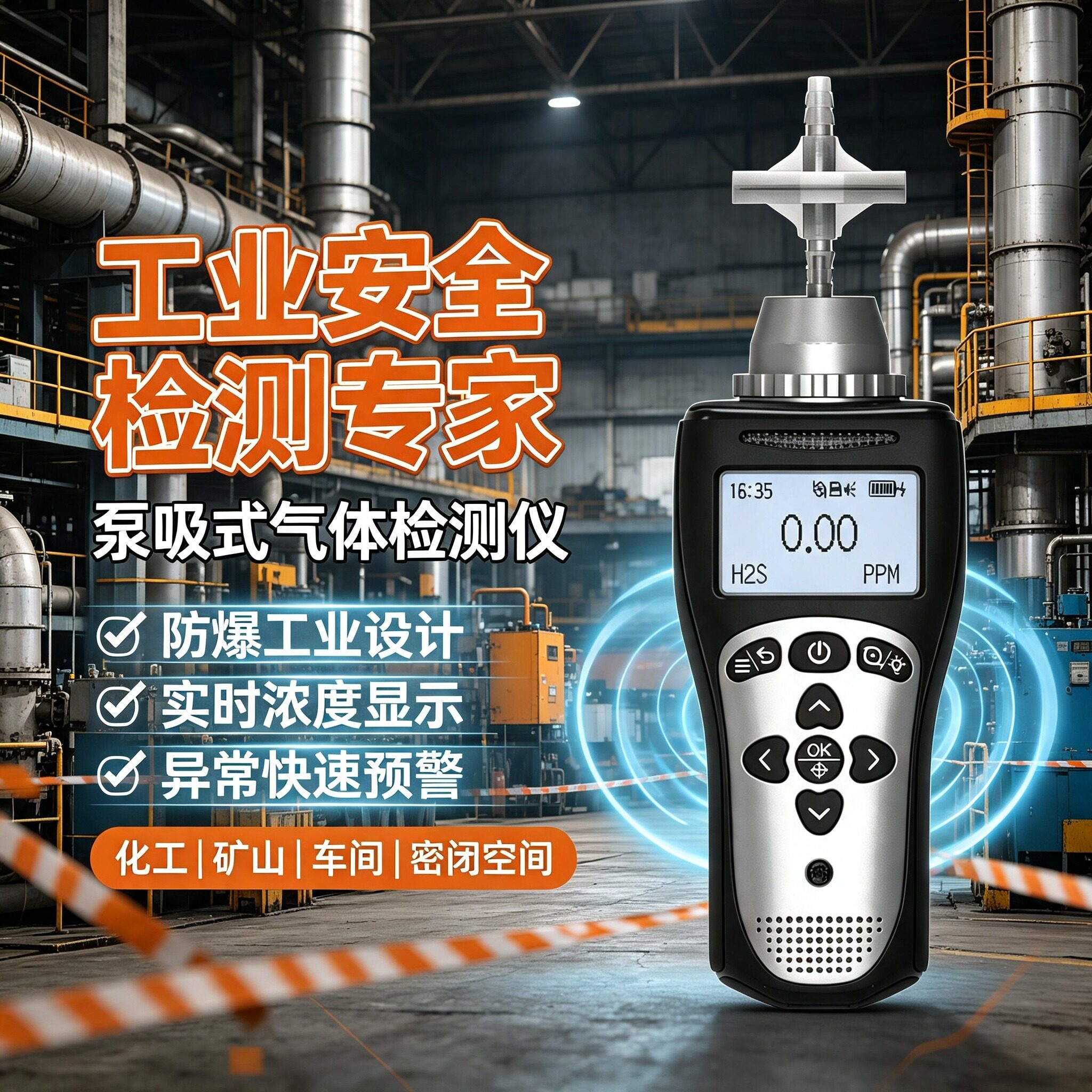 便携泵吸式四合一气体检测仪臭氧氧气可燃一氧化碳氨气氢气检漏仪