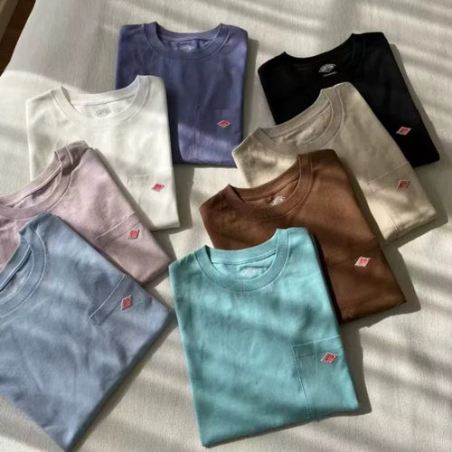 日系DANTON纯色口袋短袖T恤男女