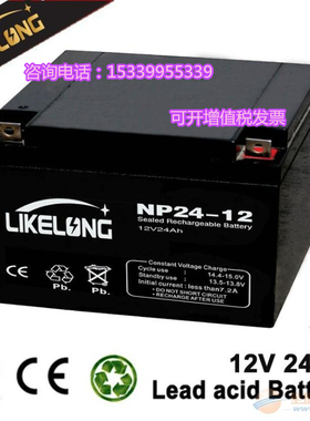 LIKELONG莱克龙NP24-12蓄电池12V4A7A12A17A20A24AH38A65消防主机