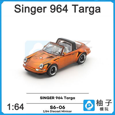 1:64 拓意POPRACE S6-06 Singer964Targa仿真合金收藏汽车模型