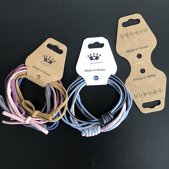 饰品店头饰diy包装卡纸儿童发圈卡头项链皮筋头绳纸卡对折挂卡牌