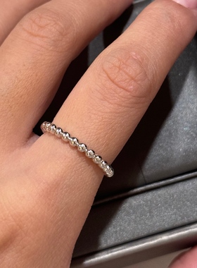 简约叠戴光珠戒指通体925纯银小巧精致女戒通体925纯银高级设计感