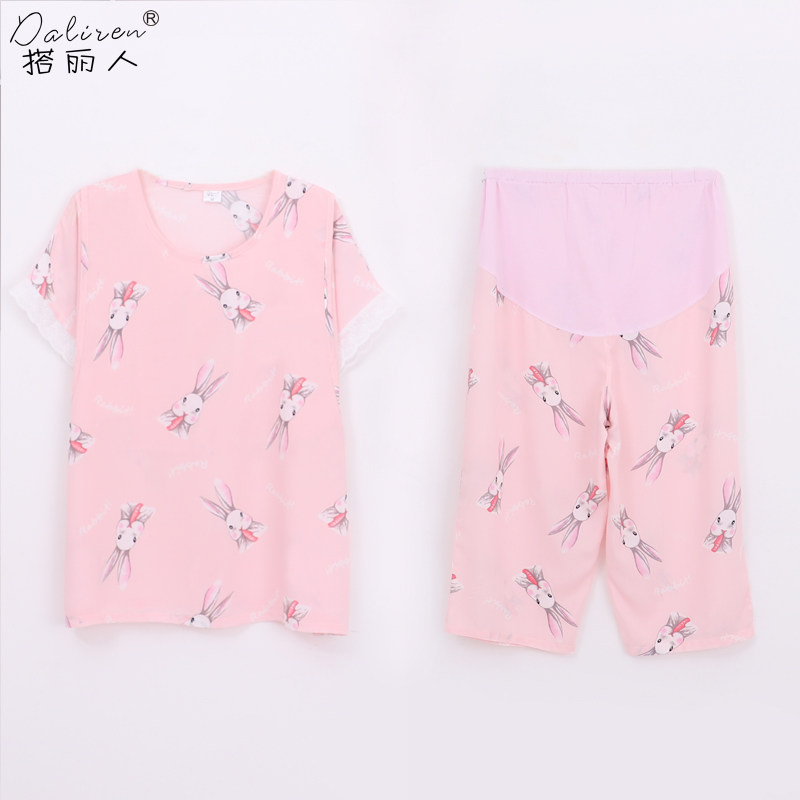 月子服夏薄款产后绵绸孕妇短袖七分裤人造棉哺乳喂奶睡衣托腹套装,孕妇装/孕产妇用品/营养,家居服套装,淘宝优惠券,粉丝福利购,淘宝优惠卷