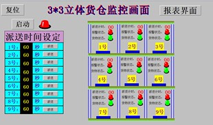 9仓位立体仓库监控系统组态王6.53仿真程序带登录和报表代定做写