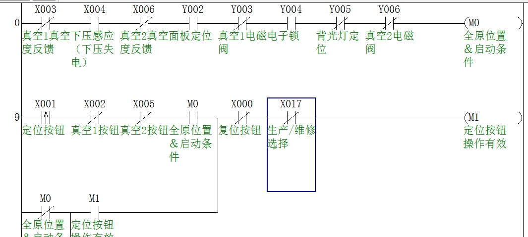 三菱FX系列PLC程序-背光灯与液晶片的贴合机程序带IO表