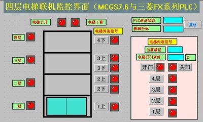 4四层电梯昆仑通态MCGS嵌入版与三菱FX系列PLC联机运行样例程序4