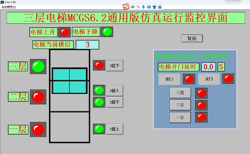3三层电梯MCGS6.2仿真程序6带西门子200plc程序带注释和io表代做