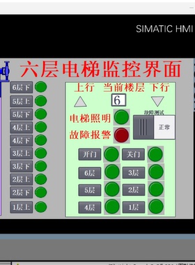 6六层电梯西门子S7-1500PLC和TP900触摸屏博途V16联机程序ok设计