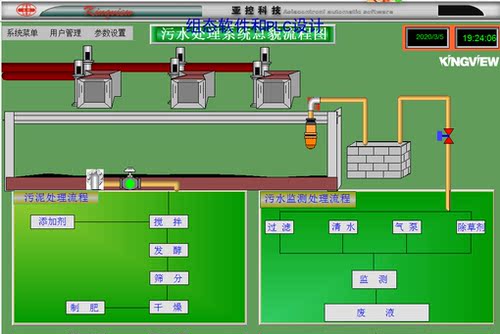 污水处理自控系统组态王653模拟仿真系统组态程序代做写西门子plc