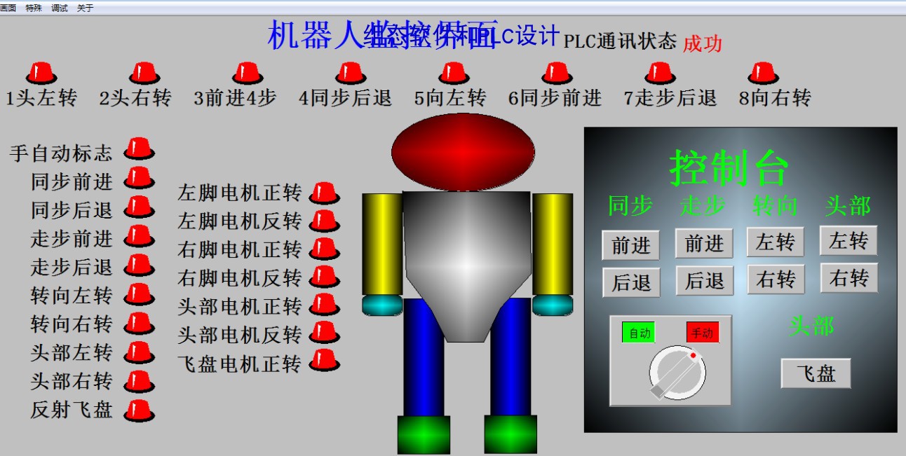 机器人控制三菱PLC与组态王6联机运行控制代做PLC组态王MCGS代做