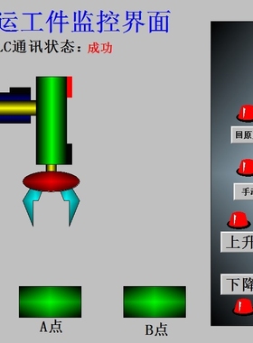 机械手三菱FXPLC和组态王6.55联机程序2带io分配表work2软件急停