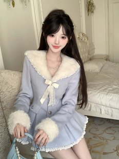 【现货】瑞茜·威瑟斯 富家千金2.0 秋冬千金风小众毛呢大衣套装