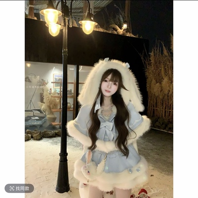 【现货】瑞茜·威瑟斯 玉桂Go 冬季氛围感甜美时尚套装连衣裙斗篷