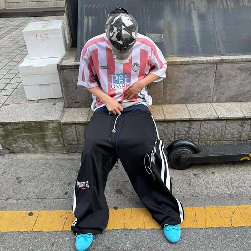 GrailzProjectG/R三腰条纹刺绣宽