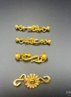 文玩配件金色太阳花连接扣文玩延长链收尾扣文玩手串diy配珠配饰