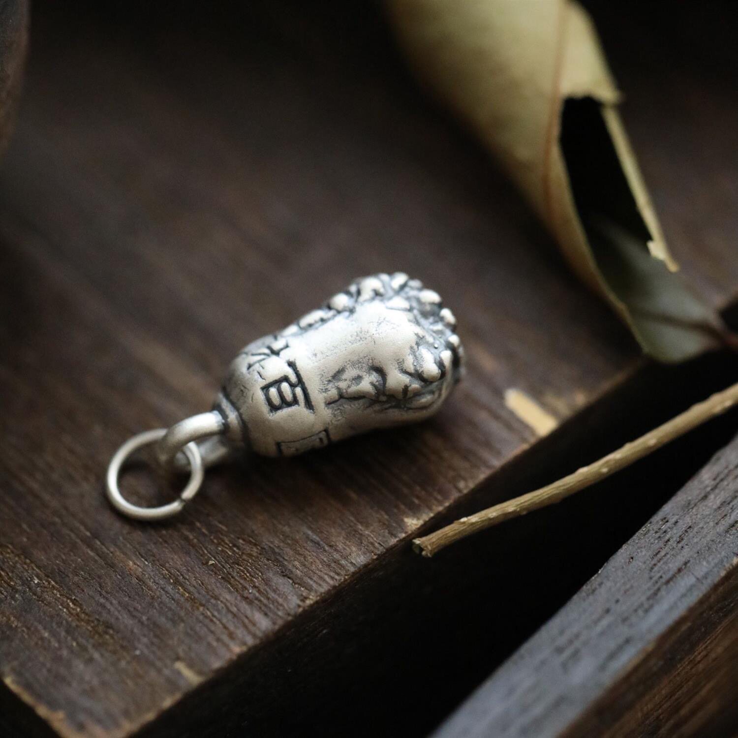 999足银纯银白菜百财吊坠配件