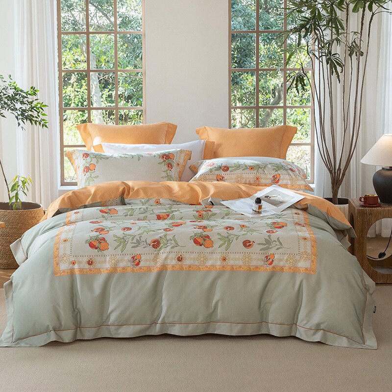 多喜爱专柜正品大美新疆系列长绒棉床单四件套琉璃丹若加大床单