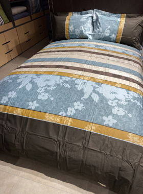 多喜爱专卖店正品纯棉印花新中式床单四件套暮雨沉稳惠中