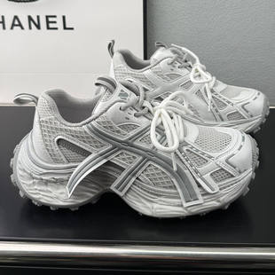 炸街 小个子增高6cm运动鞋 双鞋 女2026春新款 带网面厚底老爹鞋 时尚