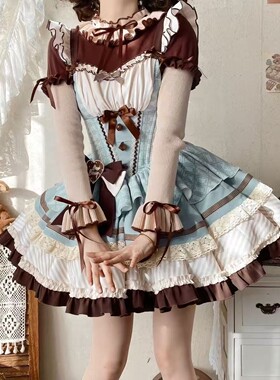 薄巧Lolita芙芙甜美可爱薄荷巧克力芭蕾风罗莉塔洋装日常lo裙