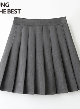 百褶裙女高腰a字高级感学院风短裙气质美式复古半身裙春夏秋新款