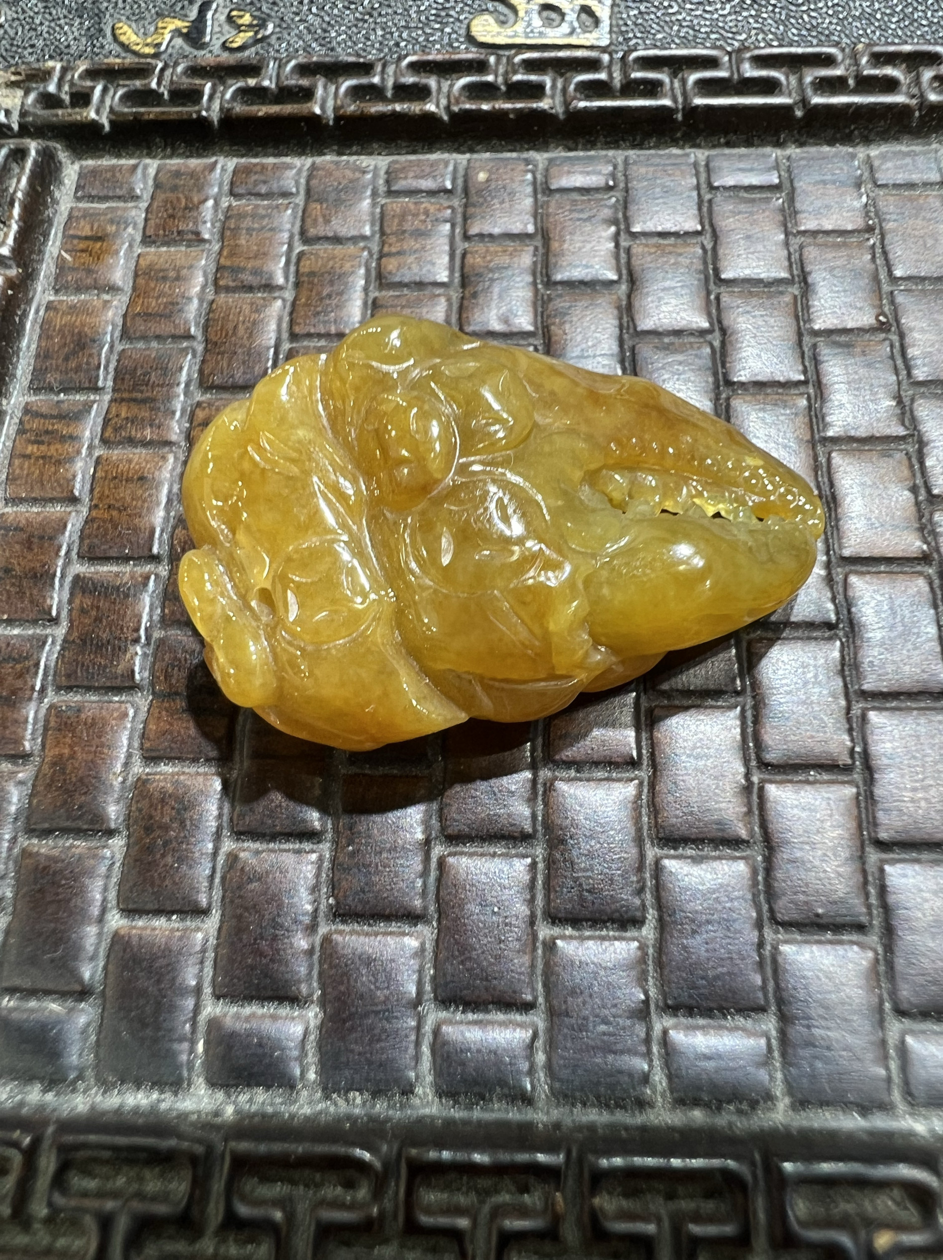 L天然缅甸翡翠A货黄翡蟹钳男女缅甸翡翠