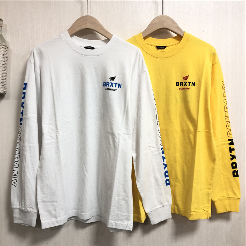 男士春季 舒适纯棉 潮男圆领长袖 印花休闲运动T恤