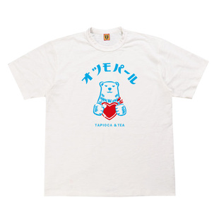 夏季新款human made短袖t恤京都奶茶店小熊爱心男女情侣