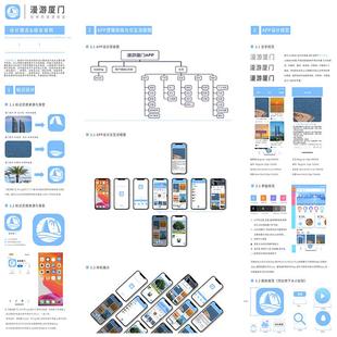厦门旅游app界面ui设计高保真原型展板xd源文件含交互